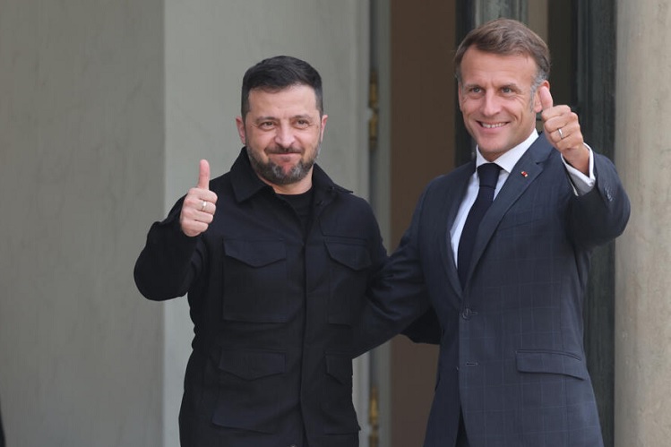 Following the meeting in Paris between French President Emmanuel Macron and Ukrainian President Volodymyr Zelensky. Following the meeting in Paris between French President Emmanuel Macron and Ukrainian President Volodymyr Zelensky.