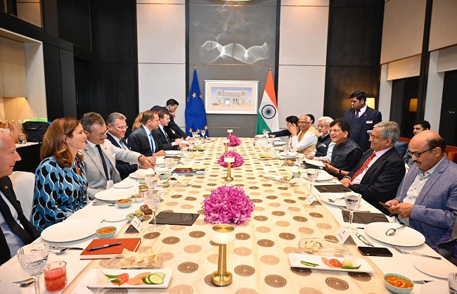 Goyal hosted a dinner meeting with the visiting EU leaders on Friday