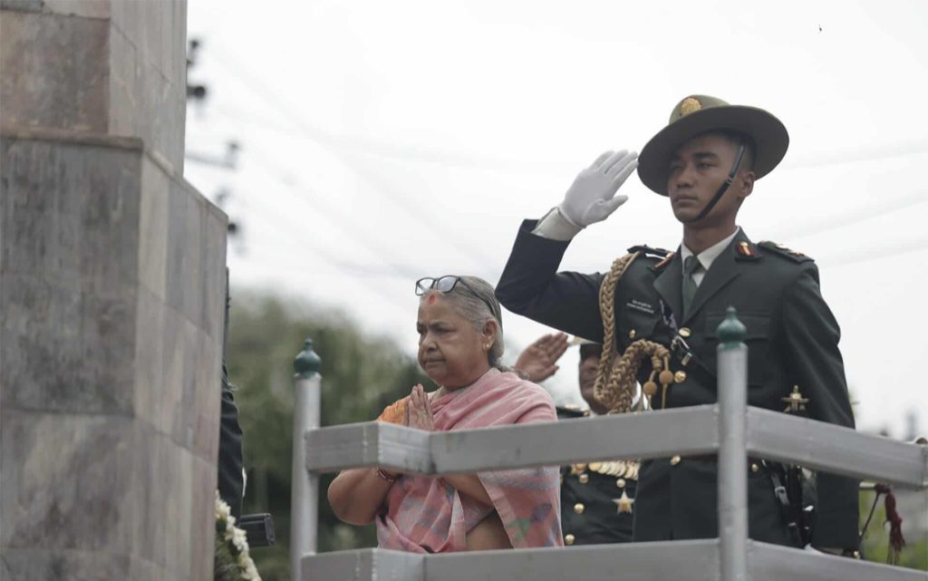 Nepal’s interim Prime Minister Sushila Karki Addressing the nation from Singha Durbar on Sunday.