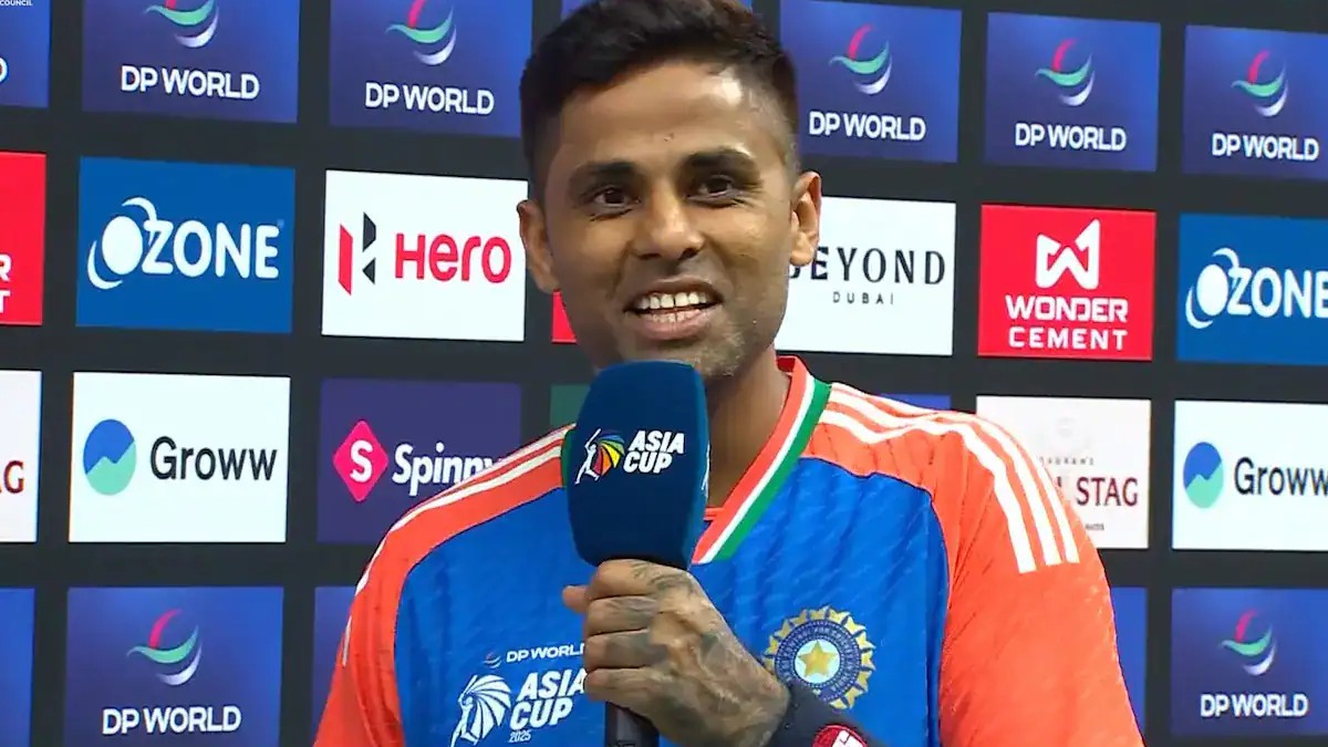 Suryakumar Yadav during post match briefing.