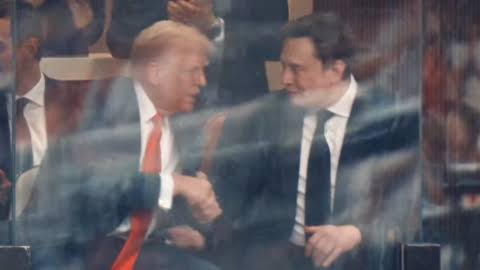 President Donald Trump, left, and Elon Musk talk during a memorial for Charlie Kirk, Sunday, September 21, 2025, at State Farm Stadium in Glendale, Ariz
