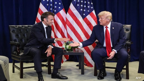 U.S. President Donald Trump with French President Emmanuel Macron