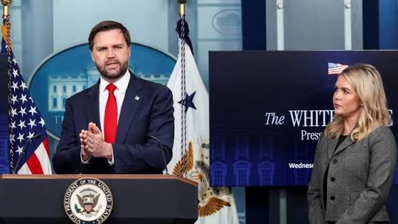 Vice-President JD Vance alongside Press Secretary Karoline Leavitt