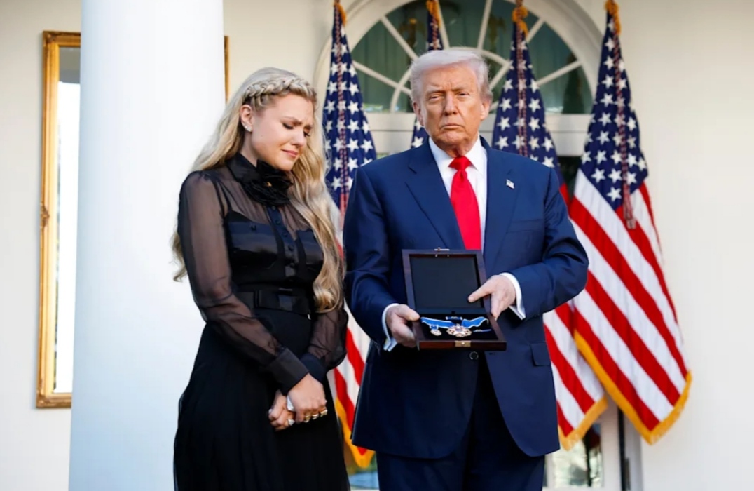 President Donald Trump posthumously awarded the Presidential Medal of Freedom to Kirk's widow, Erika Kirk President Donald Trump posthumously awarded the Presidential Medal of Freedom to Kirk's widow, Erika Kirk