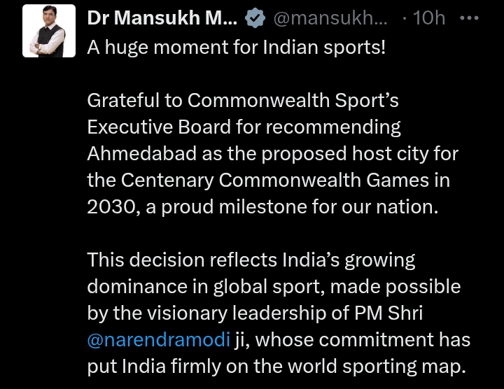 Ahmedabad Tipped to Host 2030 Commonwealth Games in 'Historic Moment' for India Ahmedabad Tipped to Host 2030 Commonwealth Games in 'Historic Moment' for India