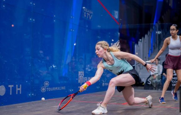 Indian player Anahat Singh and England's Gina Kennedy at the Canadian Open 2025.