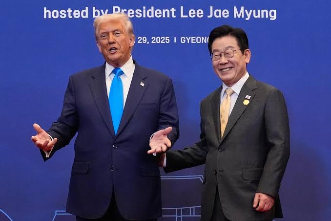 South Korean President Lee Jae Myung with United States President Donald Trump